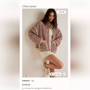 Free People Chloe Jacket in Pink and Cream